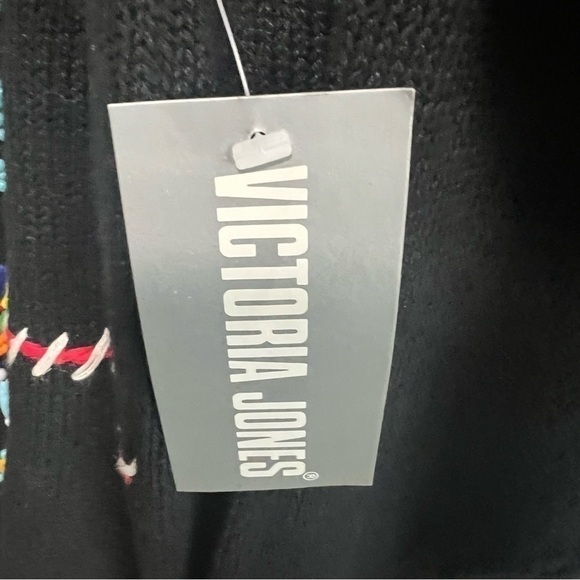 Vintage Victoria Jones Beaded Cowl Neck, Fringe Black Sweater, New with Tags - Picture 6 of 6